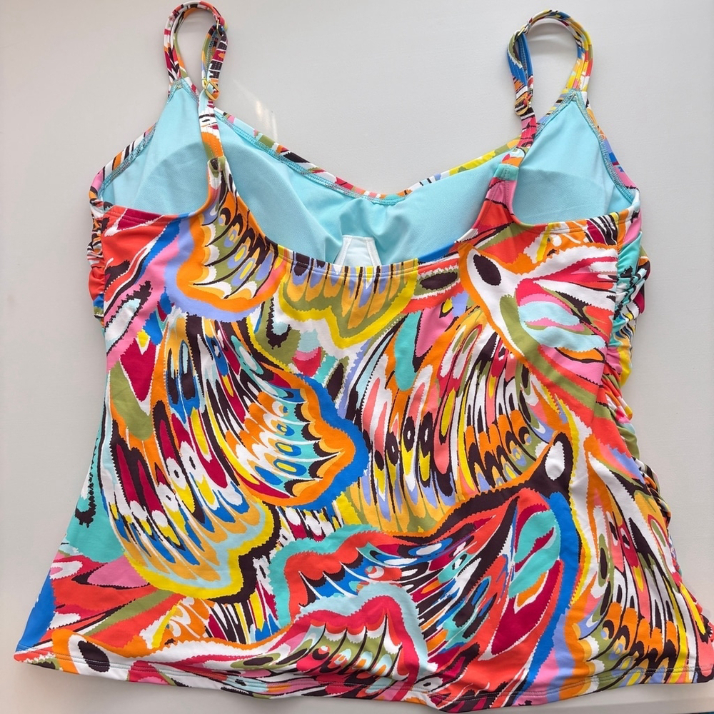 Bleu by Rod Beattie Plus Size Women's 20W Colorfully Printed Tankini Top NWT - Picture 7 of 8